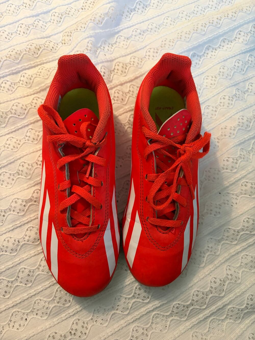 adidas Soccer Cleats Red White Neon Green Youth Size 3 SGC 753002